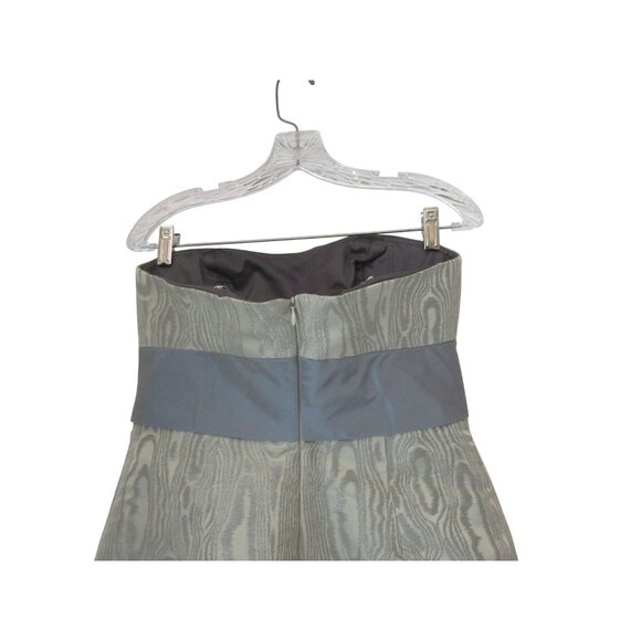 Kay Unger Gray Sleeveless Metallic Silk Bow Dress Size 8 - Picture 4 of 5